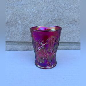 Vintage Mosser Ruby Red Cadmium 4" Inverted Thistle Glass Tumbler